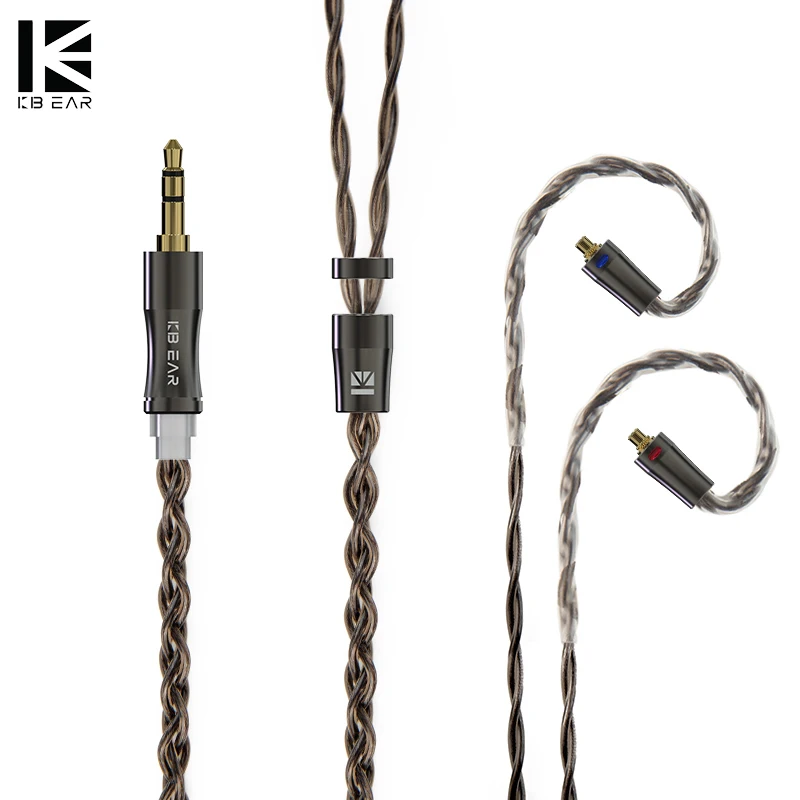KBEAR Hazy 6N grafeno + aleación de cobre-plata Cable de actualización trenzado mixto Cable de auriculares MMCX/conector de 2 pines 3,5mm/2,5mm/4,4 m