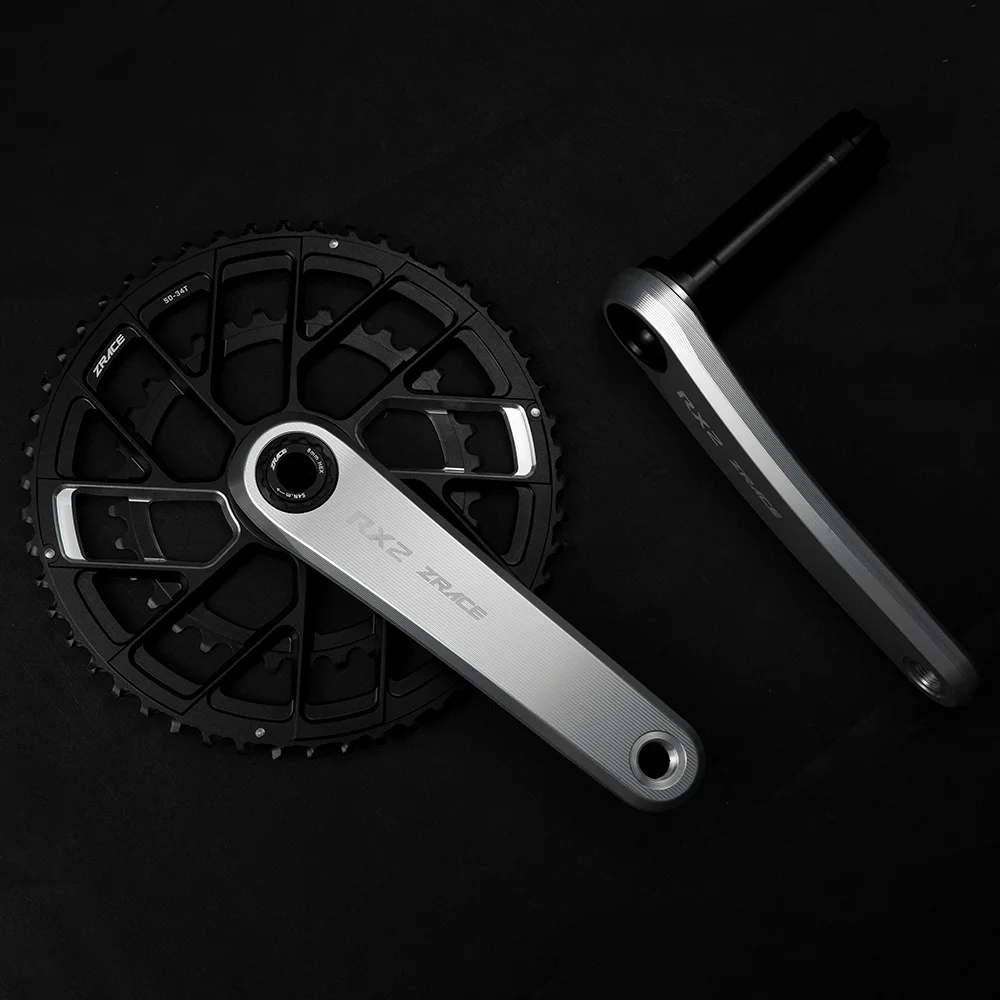 ZRACE RX2 Rennrad-/Gravel-Kurbelgarnitur, Hochpräzise CNC-Bearbeitung, Ultrastarker Alu-Achse, 165/170, 53-39/52-36/50-34/40/42/44T – Detail 10