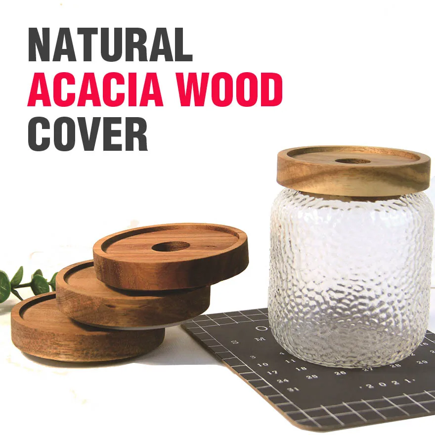 Food Cover Kitchen Utensils Acacia Wood Sealing Lid 1PC