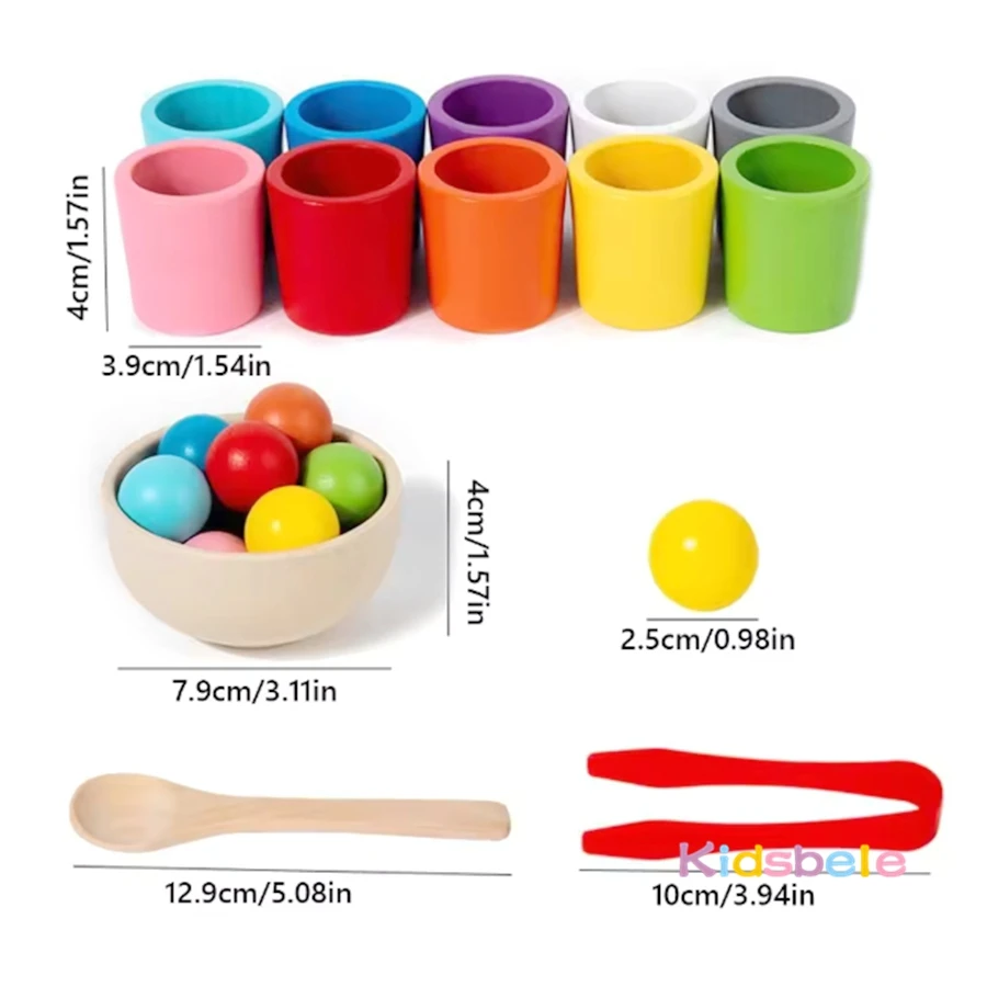 Jeu sensoriel montessori en bois pour tri et apprentissage bébé_voghion.com