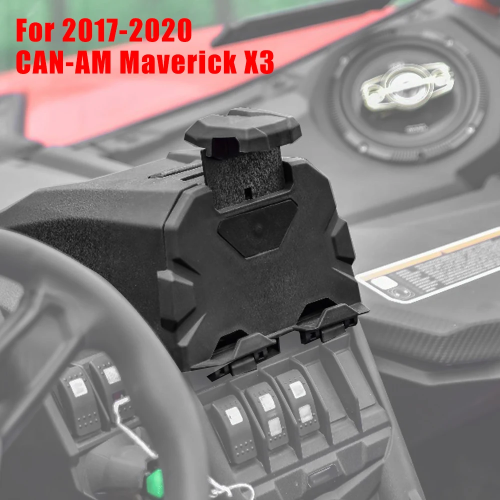 Black Electronic Device Holder With Integrated Storage For 2017-2023 Can Am X3 Models Atv Accessories - 2