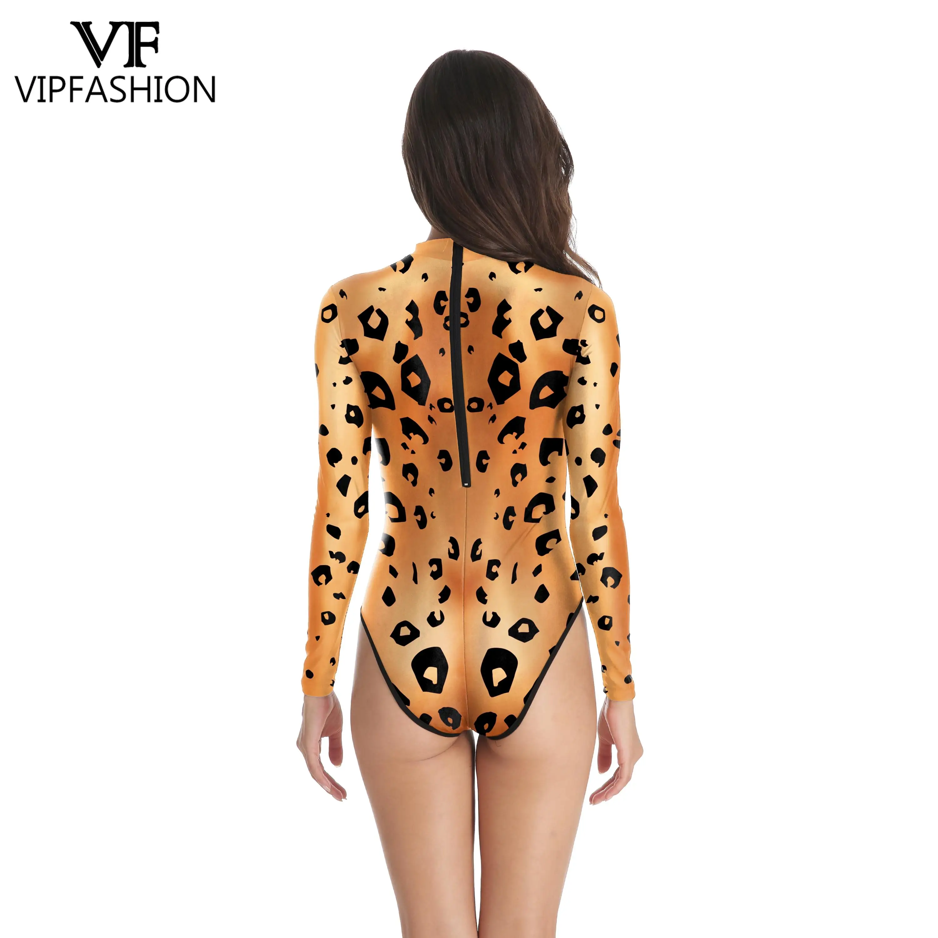 VIP FASHION zebra pattern cosplay costume leopard zentai bodysuit Halloween fancy animal swimsuit long sleeve summer swimwear cosplay costume