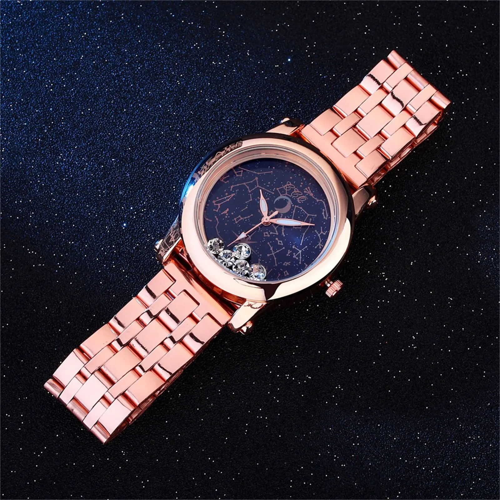 

Wrist Watches For Women Star Chat Style Diamond Stainless Steel Strap Gift To Girls Casual Wristwatches Relogio Masculino