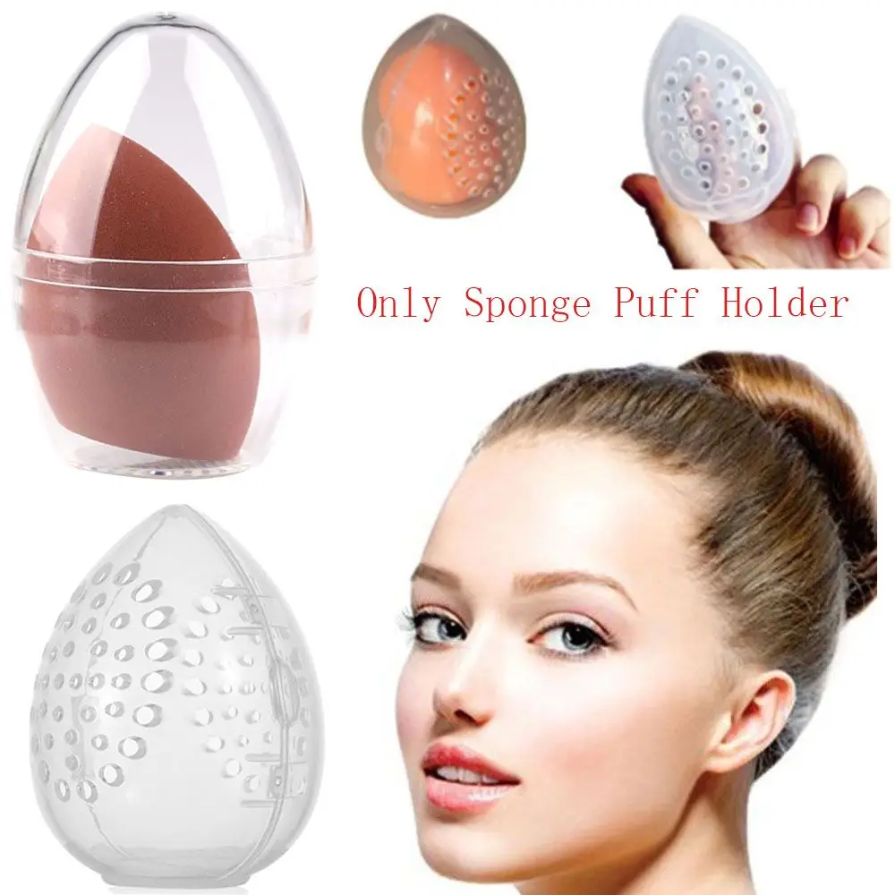 

High Quality Transparent Cosmetic Puff Holder Makeup Tool Sponge Egg Box Storage Box Puff Holder Egg Puff Case