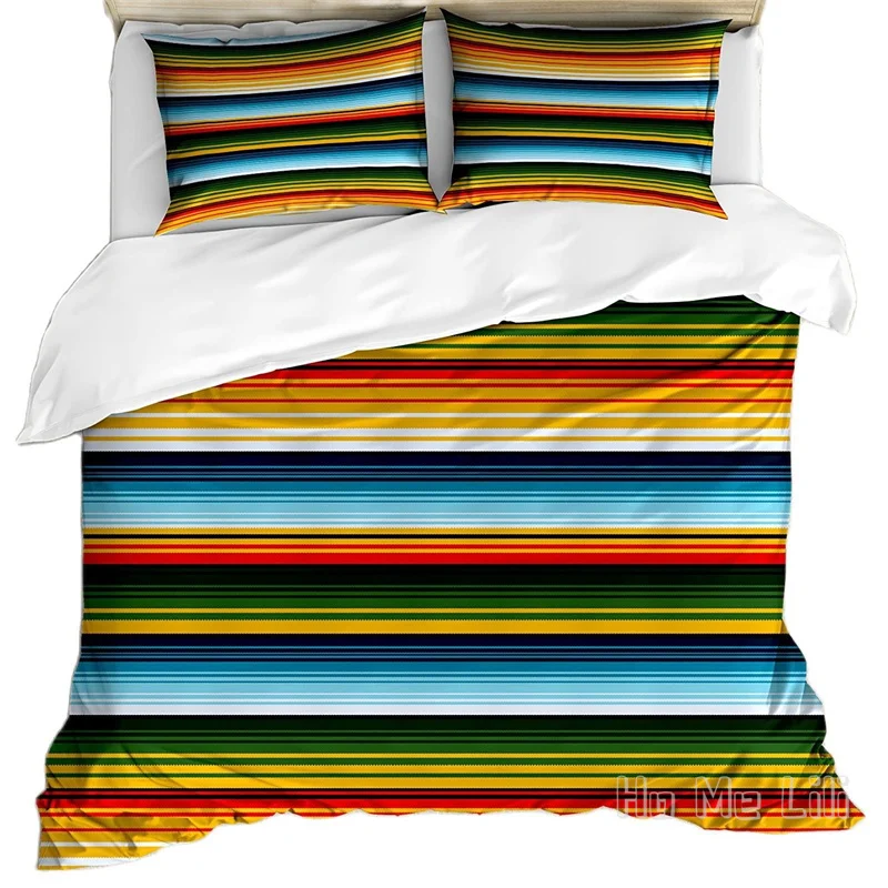 

Striped Mexican Inspirations In Hand Made Horizontal Lines Style By Ho Me Lili Duvet Cover Set Decor Bedding