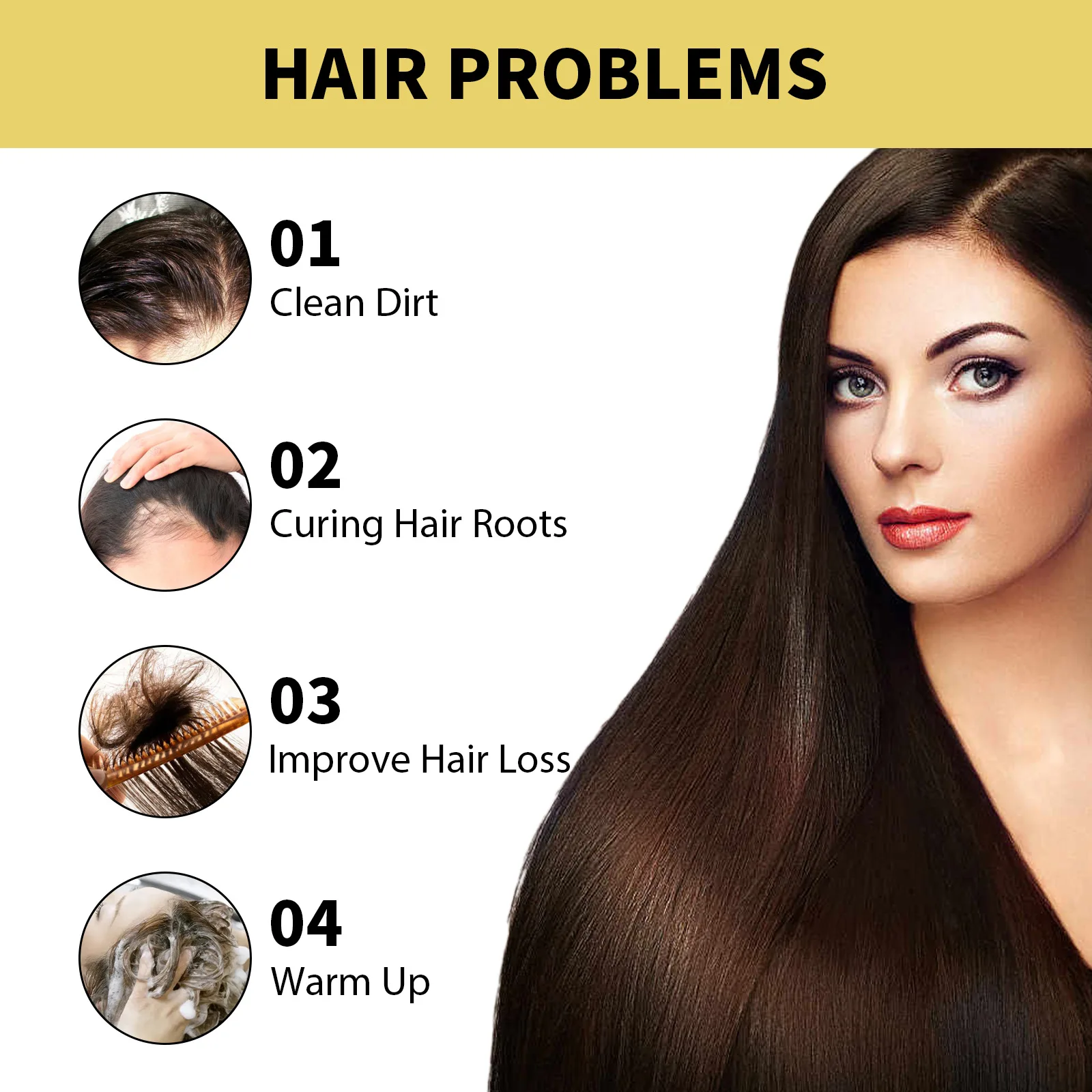 Ginger Hair Growth Shampoo Hair Thickener Fluffy Smoothing Scalp Repair Dry Anti Itching Dandruff Frizz Anti Hair Loss Shampoo 5