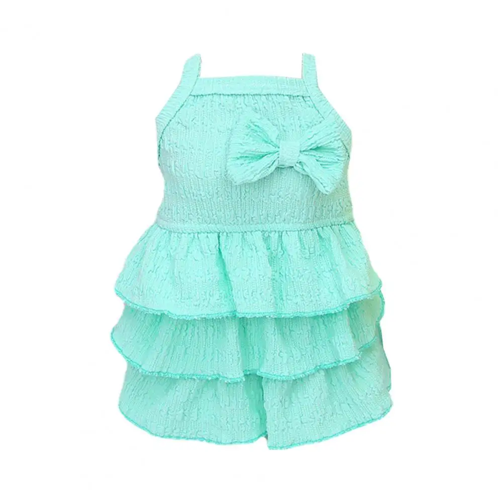 thumbnail image 1 of Lindo vestido de princesa con lazo y dobladillo en capas para mascotas, vestido para perros fácil de usar, vestido para perros con lazo y dobladillo en capas para mascotas, suministros para mascotas, 1 of 5