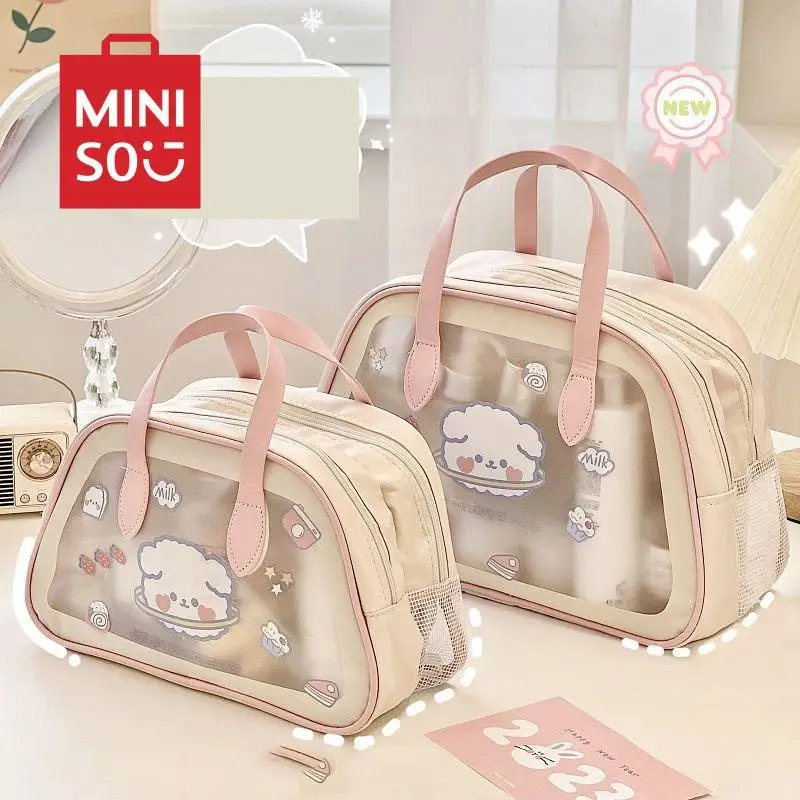 

Miniso Kawaii Anime Mikko Dry Wet Separation Makeup Bag Cute Girls Travel Cosmetics Toiletries Toiletries Storage Bag Kids Toys