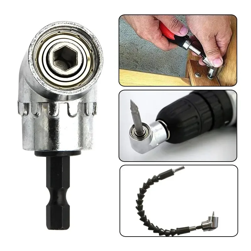 105° Right Angle Screwdriver Attachment - Electric Drill Corner Adapter for Tight Spaces,Extension Tool with Universal Chuck