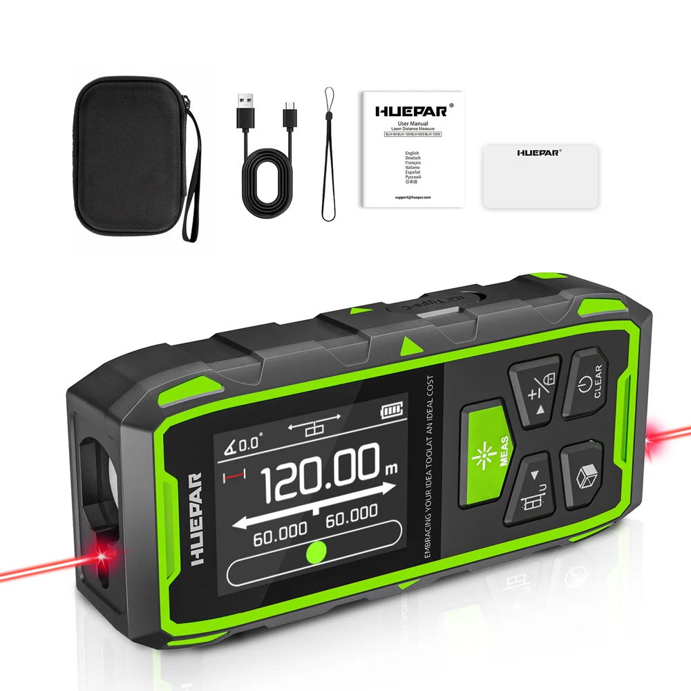 60M/120M/100M/200M Laser Range Finder Dual Laser Meter High Accuracy Laser Dista
