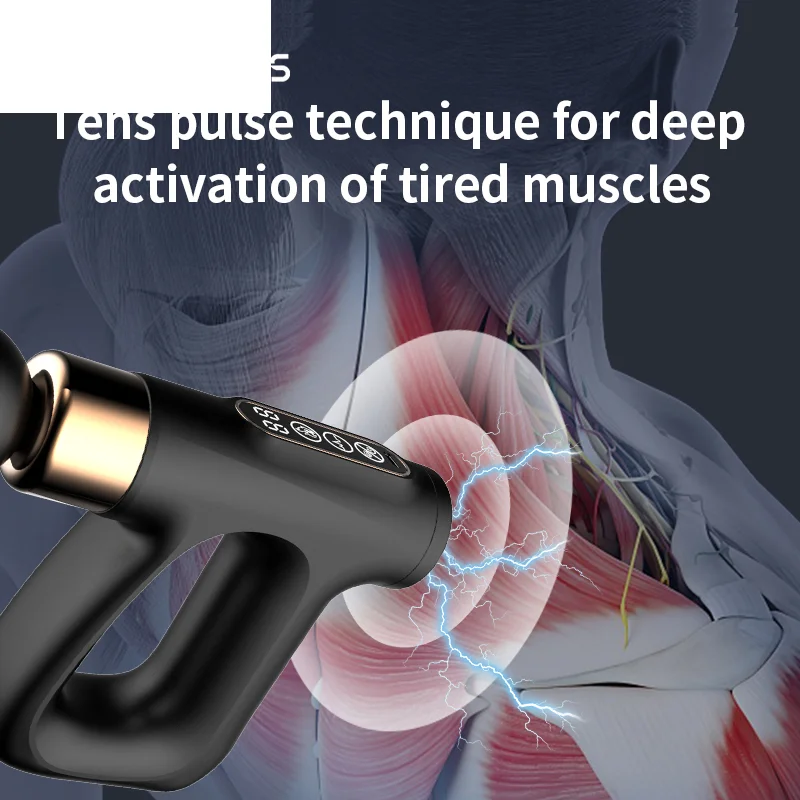 Electric Pulse Massage Gun Hot Compress Massager Deep Muscle Relaxation For Body Neck Back Pain Relief Percussion