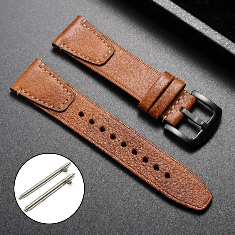 Premium Leather Watchband - Quick Release Strap