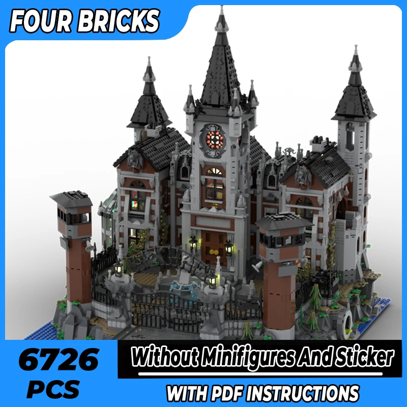 

Moc Building Bricks Famous Bat Movies Model Asylum Center Technology Modular Blocks Gifts Toys For Children DIY Sets Assembly