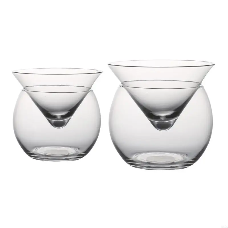 367A Bartender Iced Martini Glass Party Bar Cone Shape Sphere Ball Cocktail Cup Set Mixing Wine Cups Glass Material for Bar