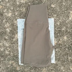 Women's Solid Color Compression Support Yoga and Cycling Shorts with Internal Pocket - M-4 (Khaki brown)
