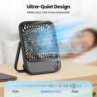 TOPK Ultra mince Mini ventilateur Portable 5000mAh USB Rechargeable ventilateur de bureau électrique affichage LED ventilateur de Table de refroidissement personnel Camping 4