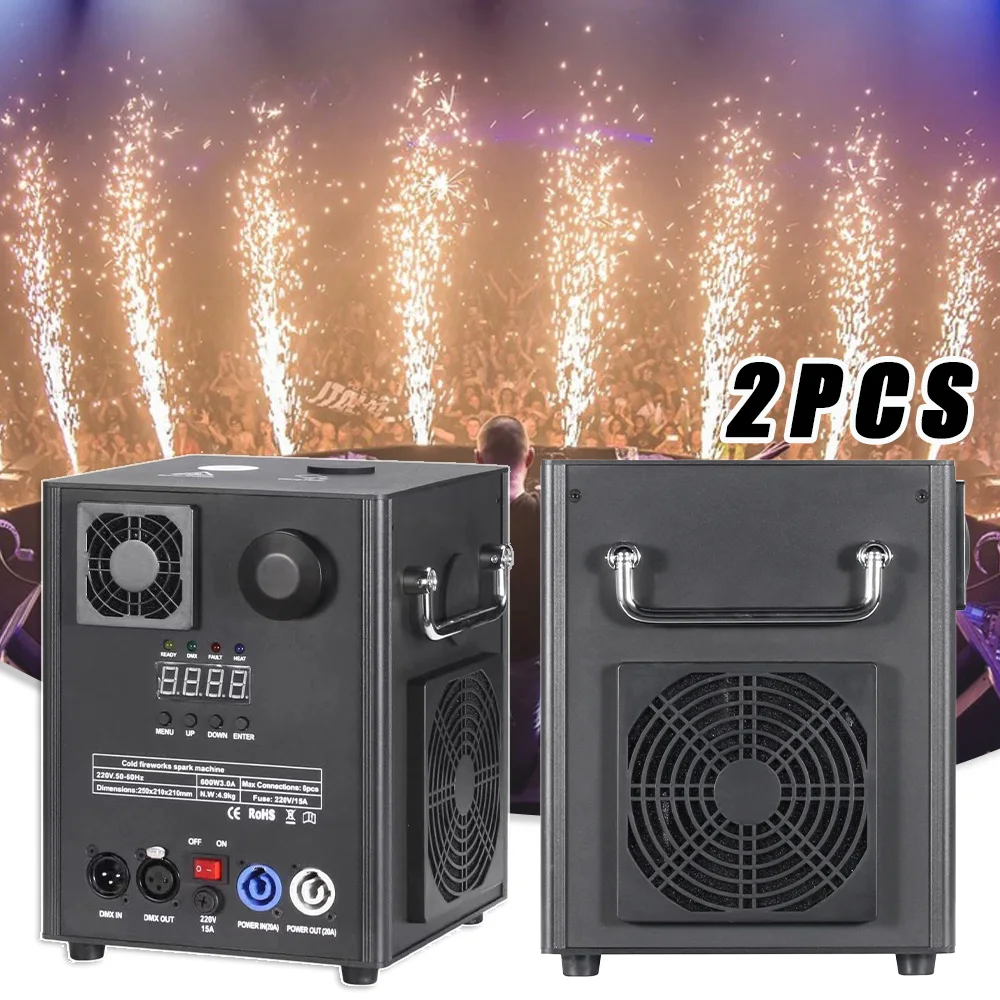 2PCS/LOT 600W Cold Spark Machine DMX  Fireworks Fountain Spark Stage Effect For Wedding Party Sparkler Special Equipment