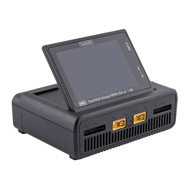 Interface de programmation du chargeur intelligent M8D affichant les paramètres de charge