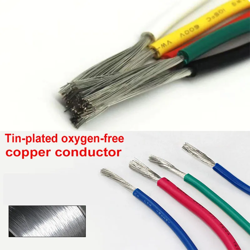 PVC 하이 퀄리티 DIY 연선 케이블 와이어 주석 도금 구리 와이어, AWM 1007, 30 28 26 24 22 20 18 16 AWG (5 색 세트)