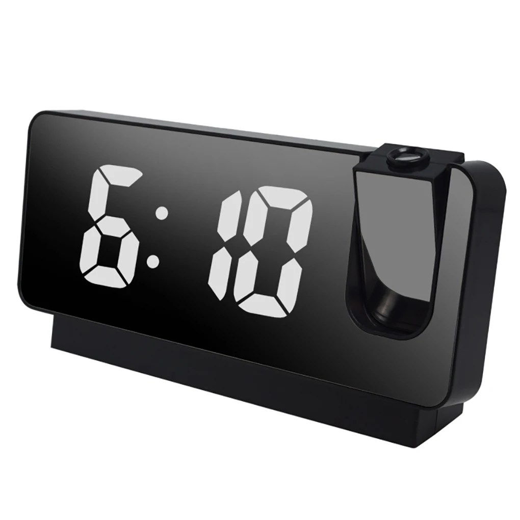 LEDDigitalProjectionAlarmClockUSBElectronicMirrorTimeProjector
