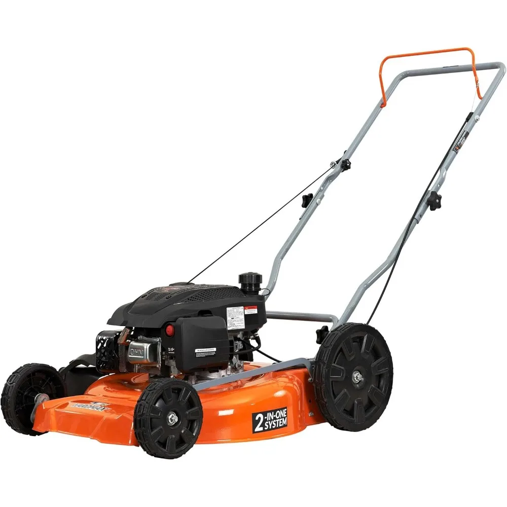 21 in. 170cc 2-in-1 Gas Walk Behind Push Lawn Mower with High Rear Wheels