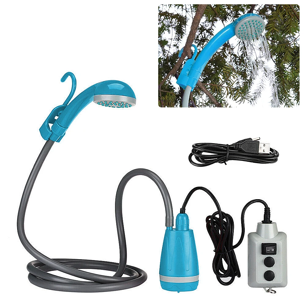 Portable-Camping-Shower-Outdoor-Camping-Shower-Pump-Rechargeable-Shower ...