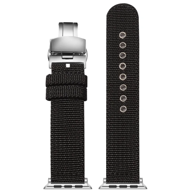 Stylish Canvas Nylon Band with Butterfly Buckle