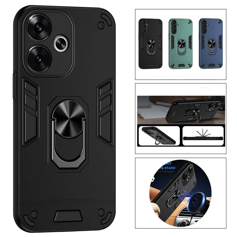 Magnetic Bracket Phone Holder Case with Bumper Back Cover