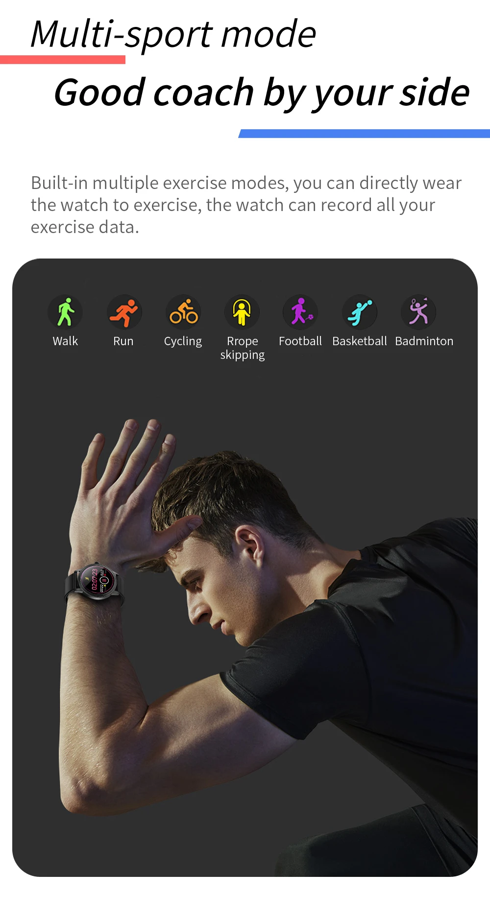 CF18P Men Women Fashion Smart Watch Full Touchscreen Waterproof Pedometer Heart Rate Blood Pressure Reminder Couple Smartwatch