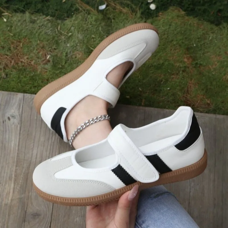 Women's Round Toe Striped Comfortable Low Cut Flat Shoes, Casual Shoes, Classic And Versatile_voghion.com