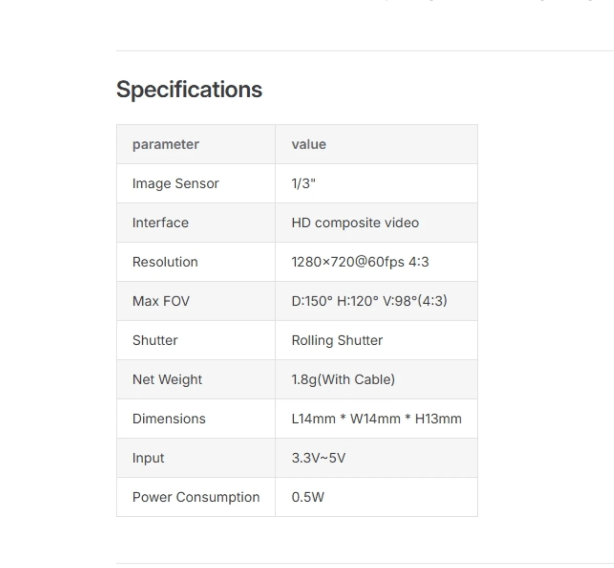 HDZero ECO Camera & VTX Kit - FPV Digital 720p Faible Latence
