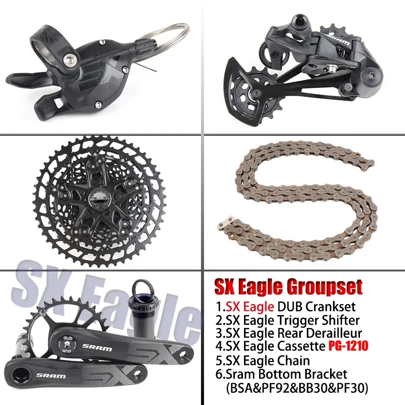 sram sx eagle 12s セット SRAM SX Eagle 12 Speed Groupset Crankset 170 175mm 32T 34T