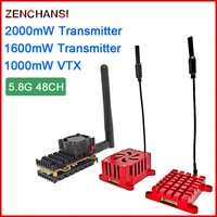 Long distance 5.8Ghz 1.2W 1.6W 2W FPV Wireless Transmitter 48CH With heat sink and fan Video AV Audio Sender for RC Plane 1