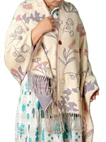 Niche Design Scarf Shawl Fashionable Versatile Cute Cartoon Thickened Double-sided Winter Warm Button Scarf Girls Dual-purpose - Image 3