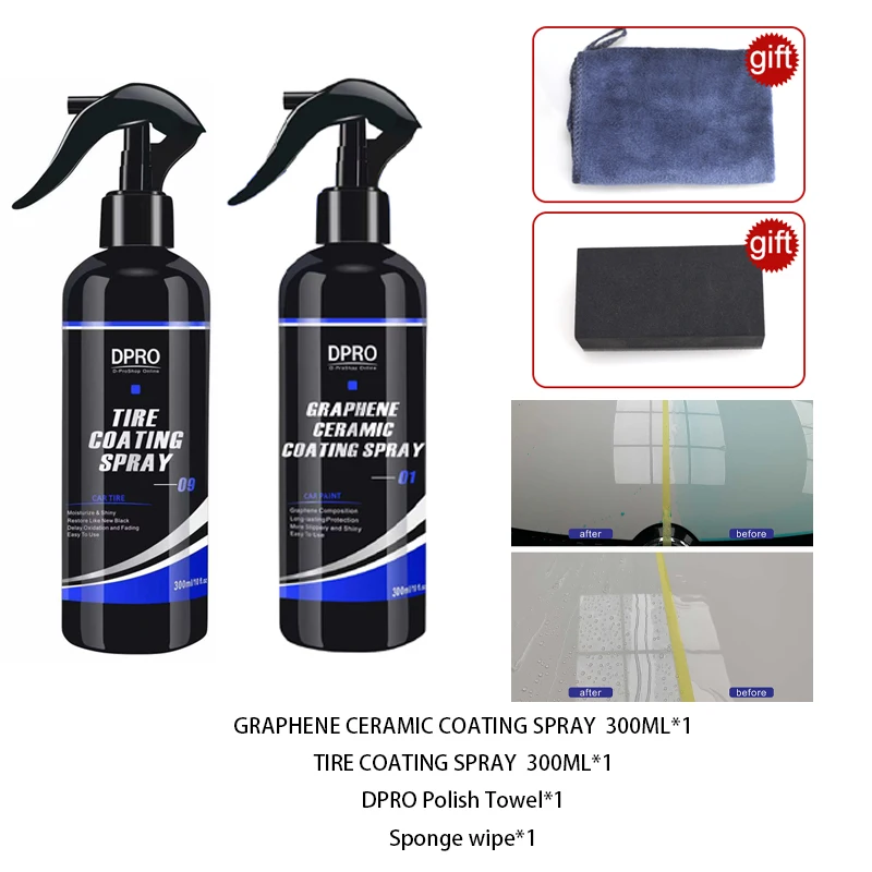 DPRO Black Car Tire Blackening Ceramic Coating Spray Liquid Refurbishing  Auto Wash Accessories Spraying Polish Wax Clean VM-09 meguiars car wax Paint Care & Polishes