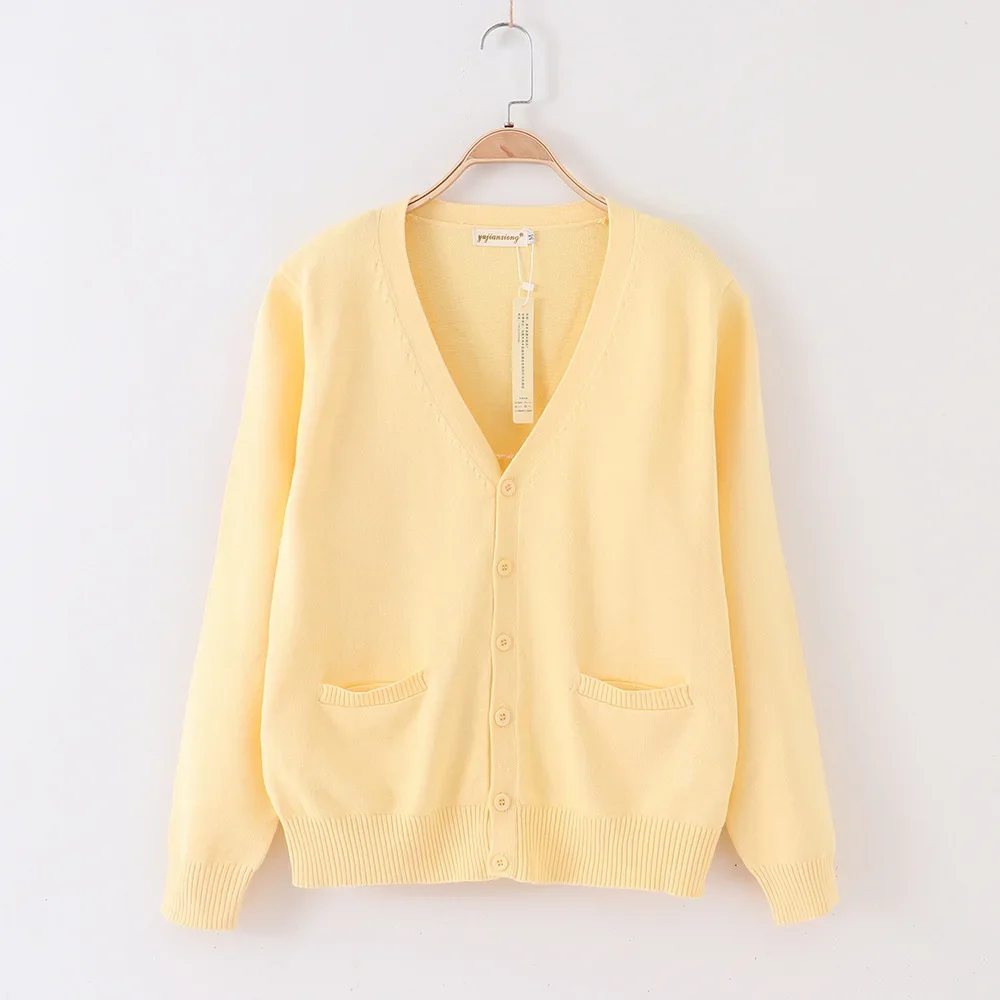 Spring Cosplay School JK Uniform Cardigans Sweater For Lovely Girls Women Long Sleeve Knitted Japanese Sailor Uniform Tops