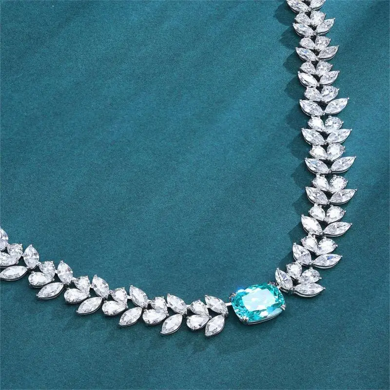 Se95f0f5fd583410f870082a552904234m Pirmiana Hot Sale 9.2ct Main Stone Lab Grown Paraiba Sapphire Classic Necklace S925 Silver Jewelry for Gift Wedding Women