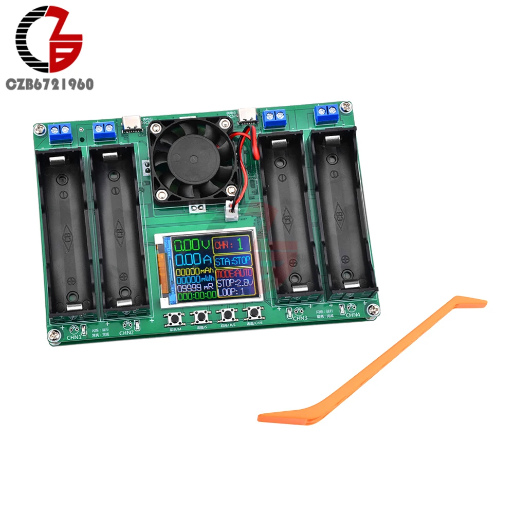 18650 Lithium Battery Capacity Tester MAh MWh Internal Resistance Tester Auto Charging and Discharging Module Power Detector 6