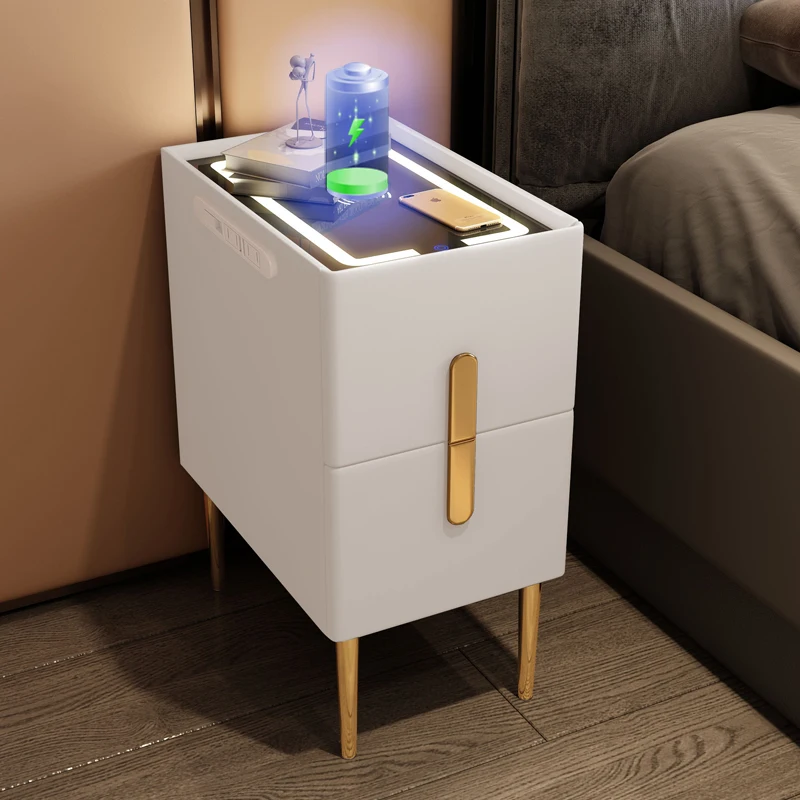 

Minimalist Bedroom Bedside Tables Mobile Luxury Smart Bedside Tables Console Fashion Mesita De Noche Livingroom Furniture Set