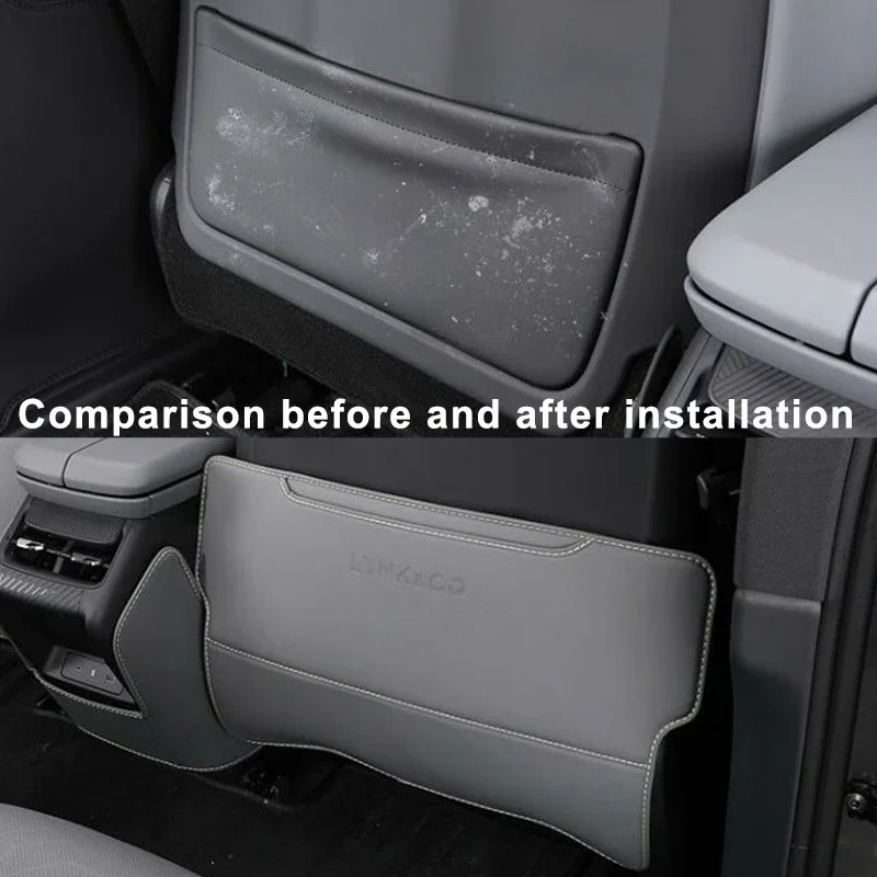 카시트 등받이 패드 발차기 방지 팔걸이 박스 보호대 쿠션, Lynk & Co 07 EM-P 2024 2025, 더러움 방지 매트, 자동차 액세서리