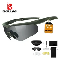 Ударопрочные очки для стрельбы с 3 линзами, 2,5 мм, военные тактические очки, противотуманные, ветрозащитные, очки для шоссейного велоспорта, антипарры