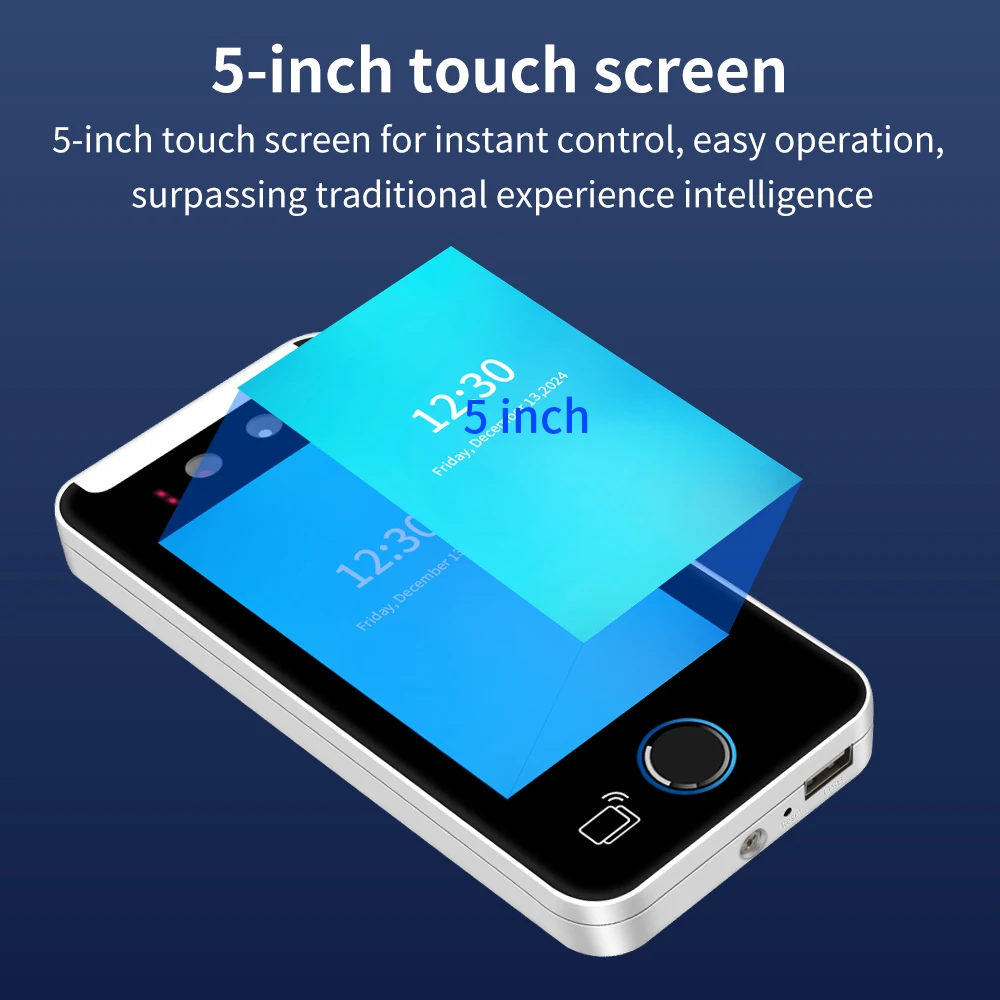 Fingerprint Face Recognition Machine 5Inch Tuya WIFI AI Dynamic Biometric 1080P HD Screen