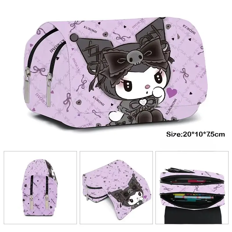 Schoolbag Students Kawaii Double-layer Pencil Bag Large-capacity Casual Backpack Cartoon Printing