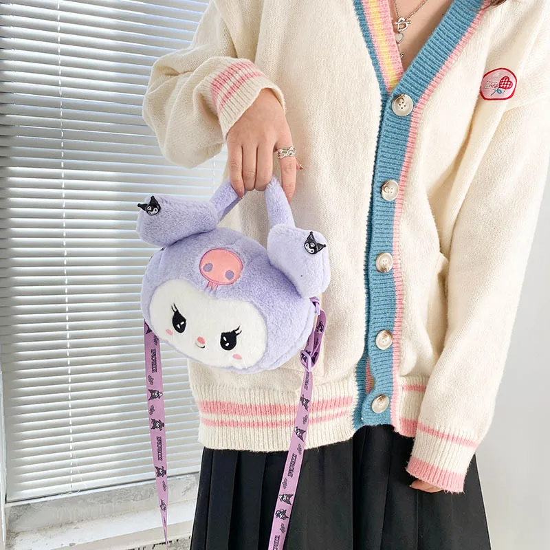 

Cinnamoroll My Melody Sanrio Kawaii Anime Small Plush Doll Bag My Melody Cute Cartoon Coin Purse Crossbody Bag Toys for Kids