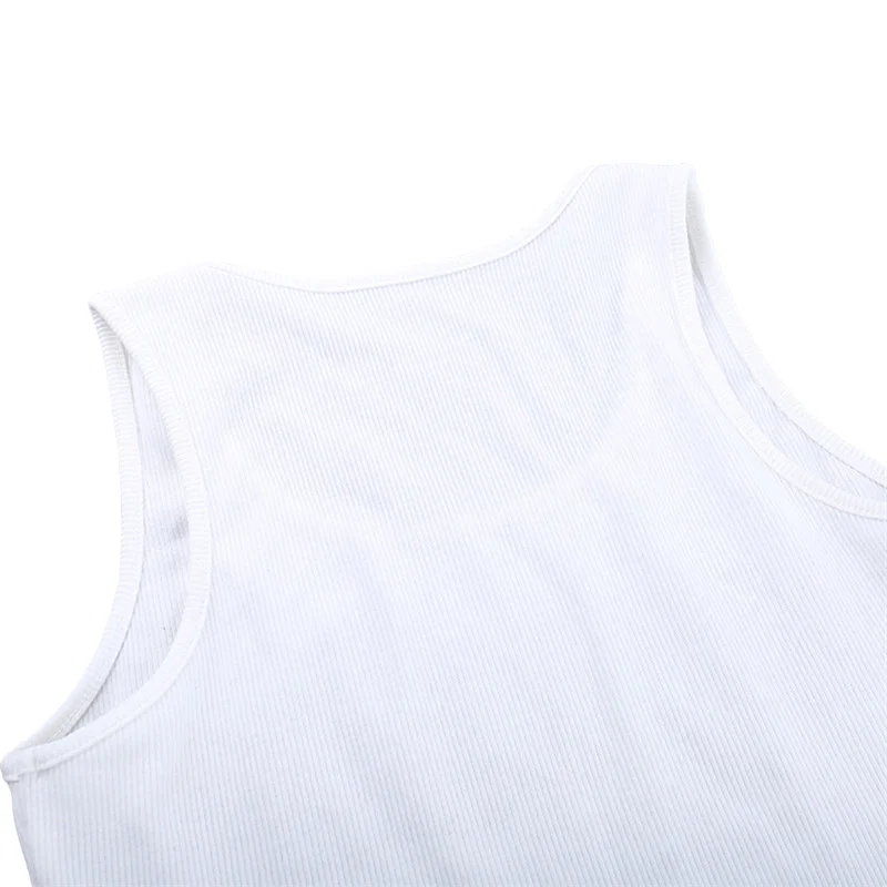 Camiseta sin mangas con estampado de letras Fairycore para mujer, ropa informal de los años 2000, con diamantes de imitación Y2K