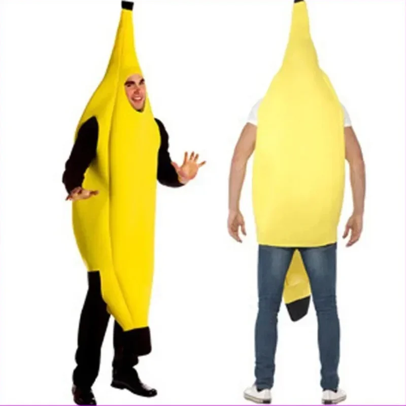 Adult Unisex Funny Banana Suit Yellow Costume Light Halloween Fruit Fancy Party Festival Dance Dress Costume