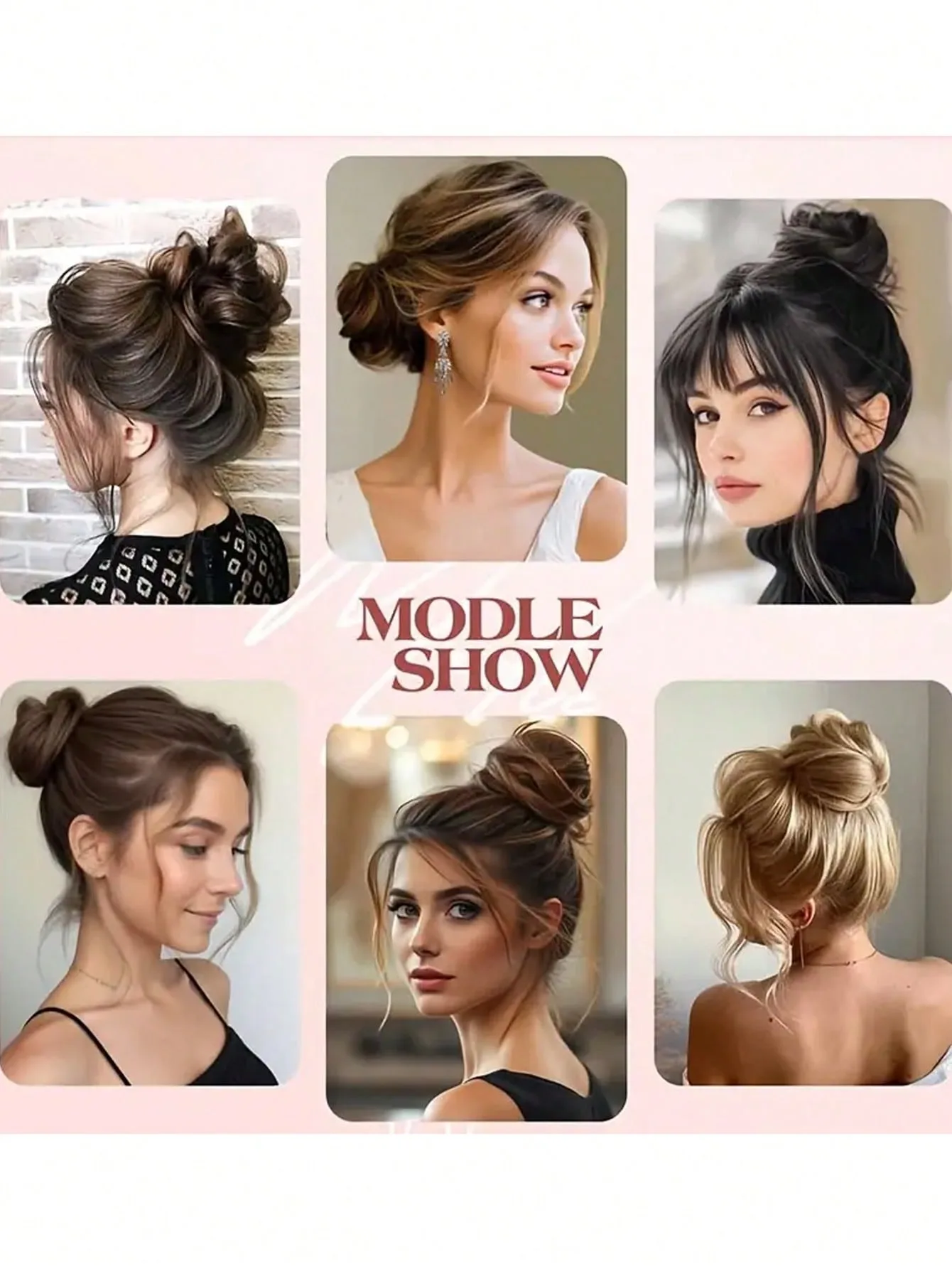 Adjustable Synthetic Bun Ponytail Wig For Women Magic Bird's Nest Shaped Hair Bun With Circle Elastic Clips Straight Donut Updo