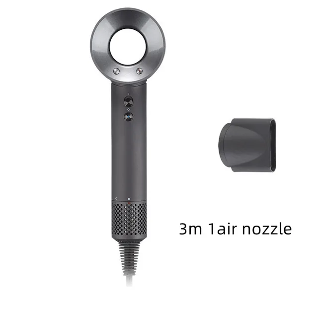 Leafless Hollow Electric Hair Dryer 220V/110V Household Negative Ion Fast Drying Strong Constant High-power Electric Hair Dryer 3M 1 air nozzle