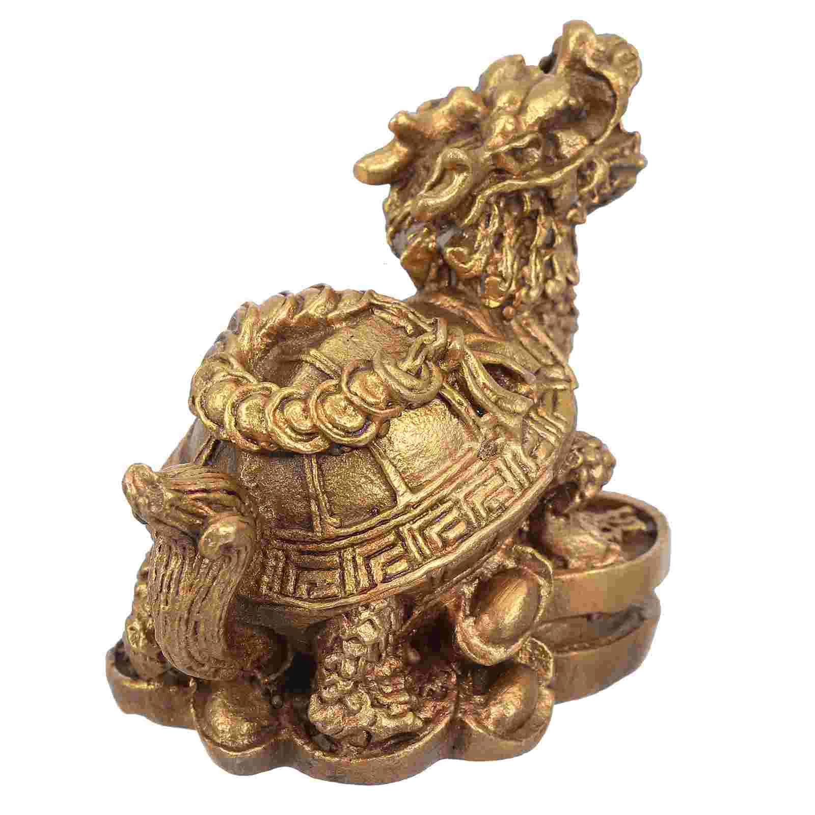 

1Pc Dragon Turtle Ornament Resin Crafts Simulation Dragon Turtle Desktop Decor