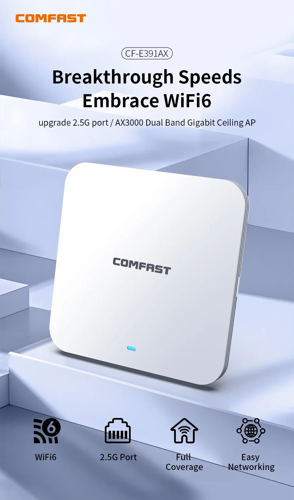 COMFAST AX3000 Wifi 6 نقطة وصول لوحة لاسلكية 2.4/5...